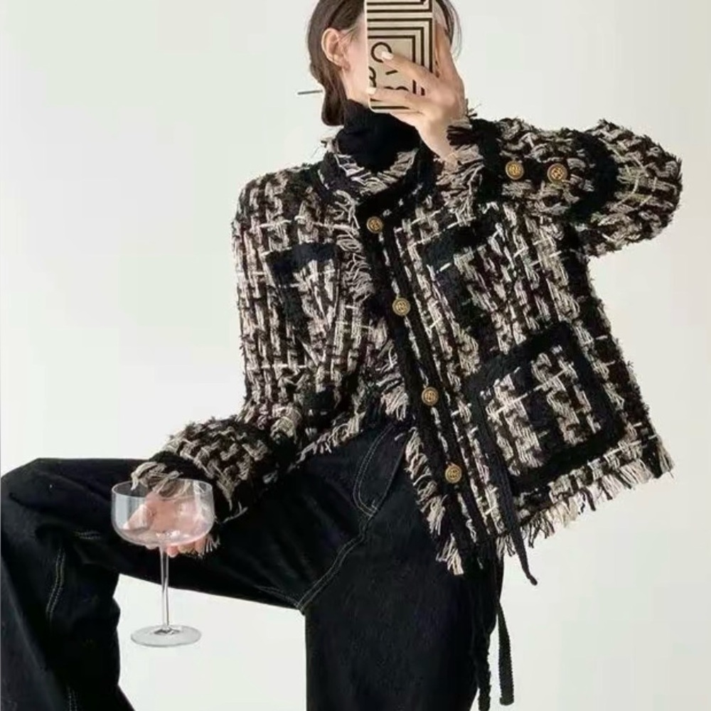 SALE!!! NWT Tweed Tassel Women’s Blazer Jacket Size Large